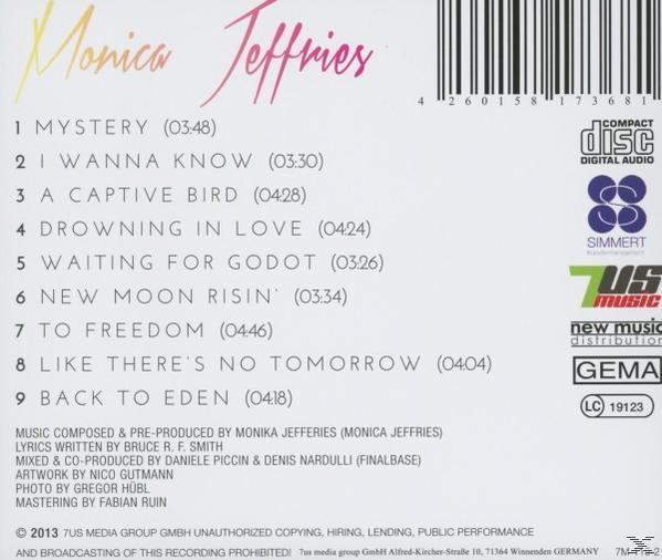 Monica Jeffries - Back to Eden  - (CD)