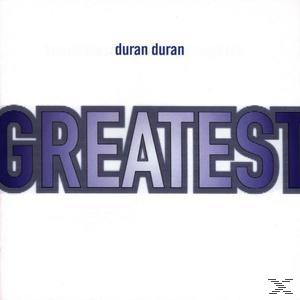 Fehér borító kék szöveggel, amely a "GREATEST" és a "duran duran" felett olvasható.