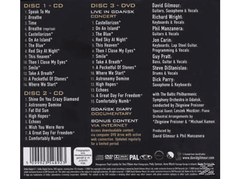 Thumbnail - David Gilmour - Live In Gdansk (CD + DVD Video)