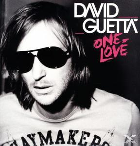 David Guetta album borítója. Férfi napszemüveggel, a szöveg 'One Love'.