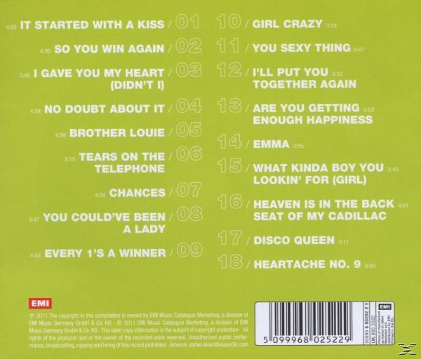 CD-Cover: grüner Hintergrund mit Titelliste. Titel: It Started With a Kiss