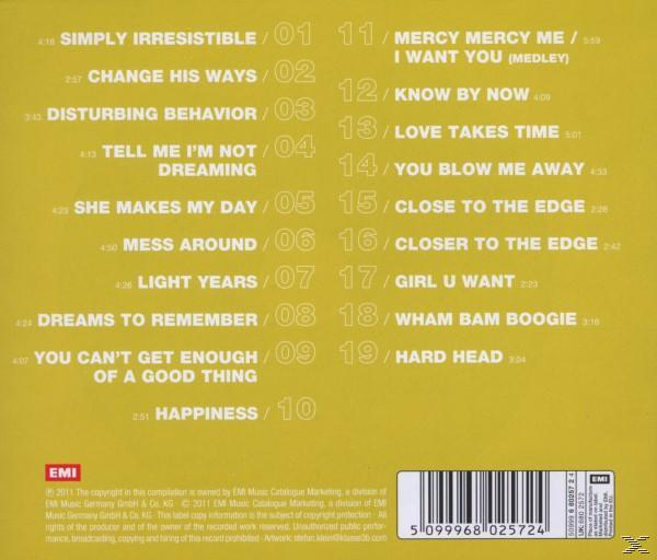 Album-Rückseite mit einer Titelliste und Text.