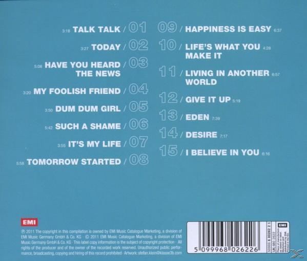 Album-Rückseite mit blauem Hintergrund und Titelliste. Titel: Blue. Künstler: The Blue Nile.