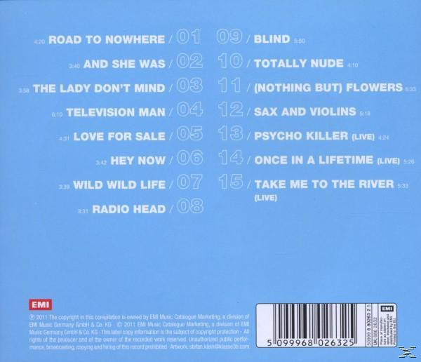 Album-Rückseite mit einer Liste von Songs und ihrer Dauer. Blauer Hintergrund mit weißem Text.