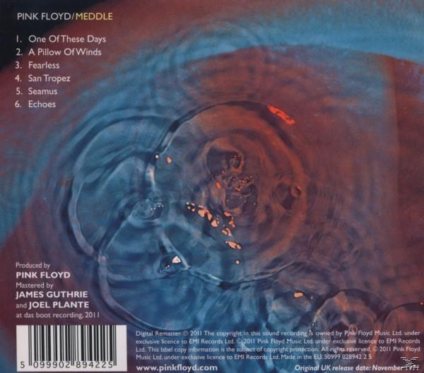 A Pink Floyd „Meddle” című albumának borítója. Egy vízfelszínt mutat fodrokkal és vöröses-narancssárga területtel.