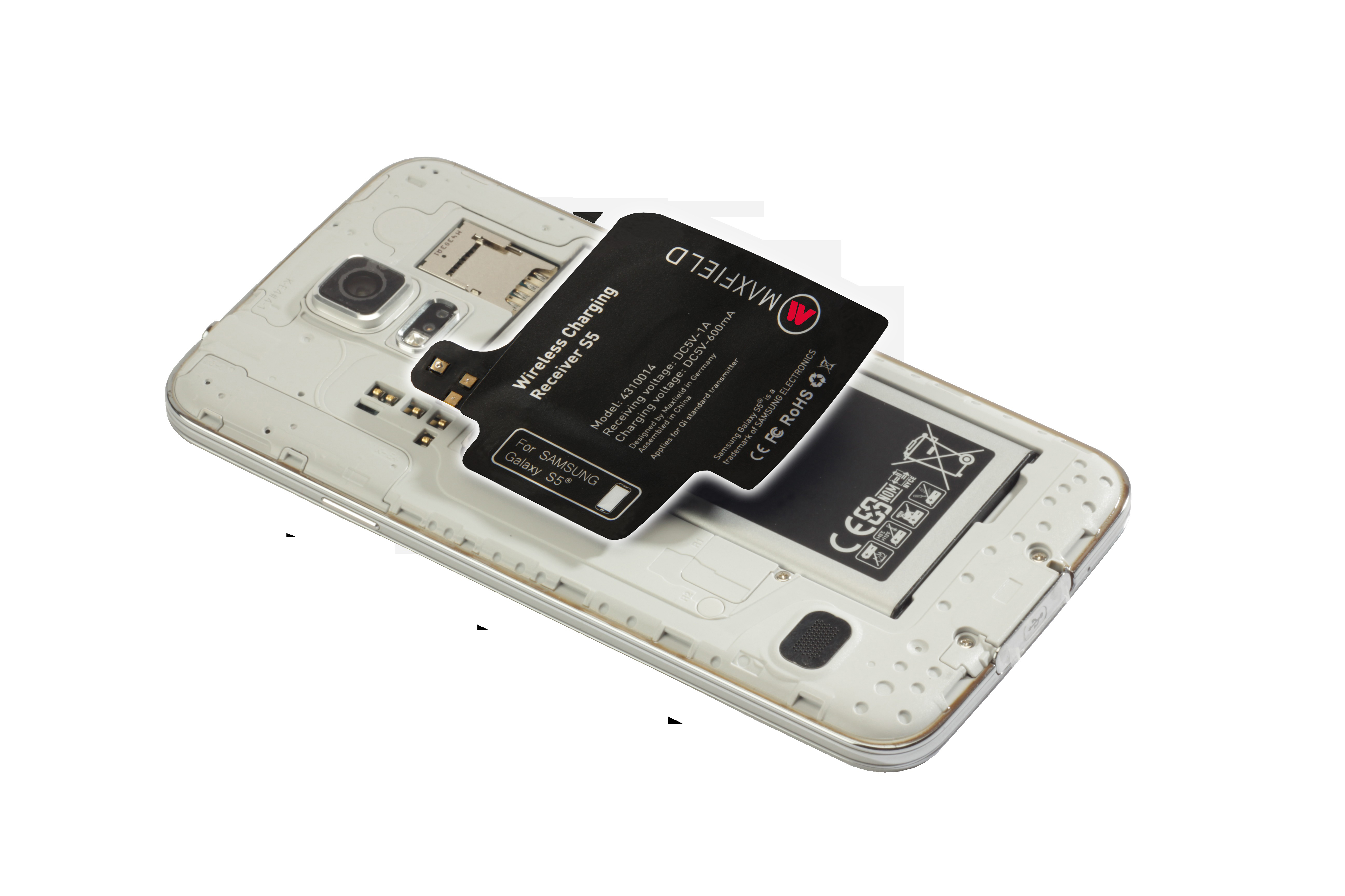 MAXFIELD Wireless Charging Receiver, S5, Galaxy Schwarz Samsung
