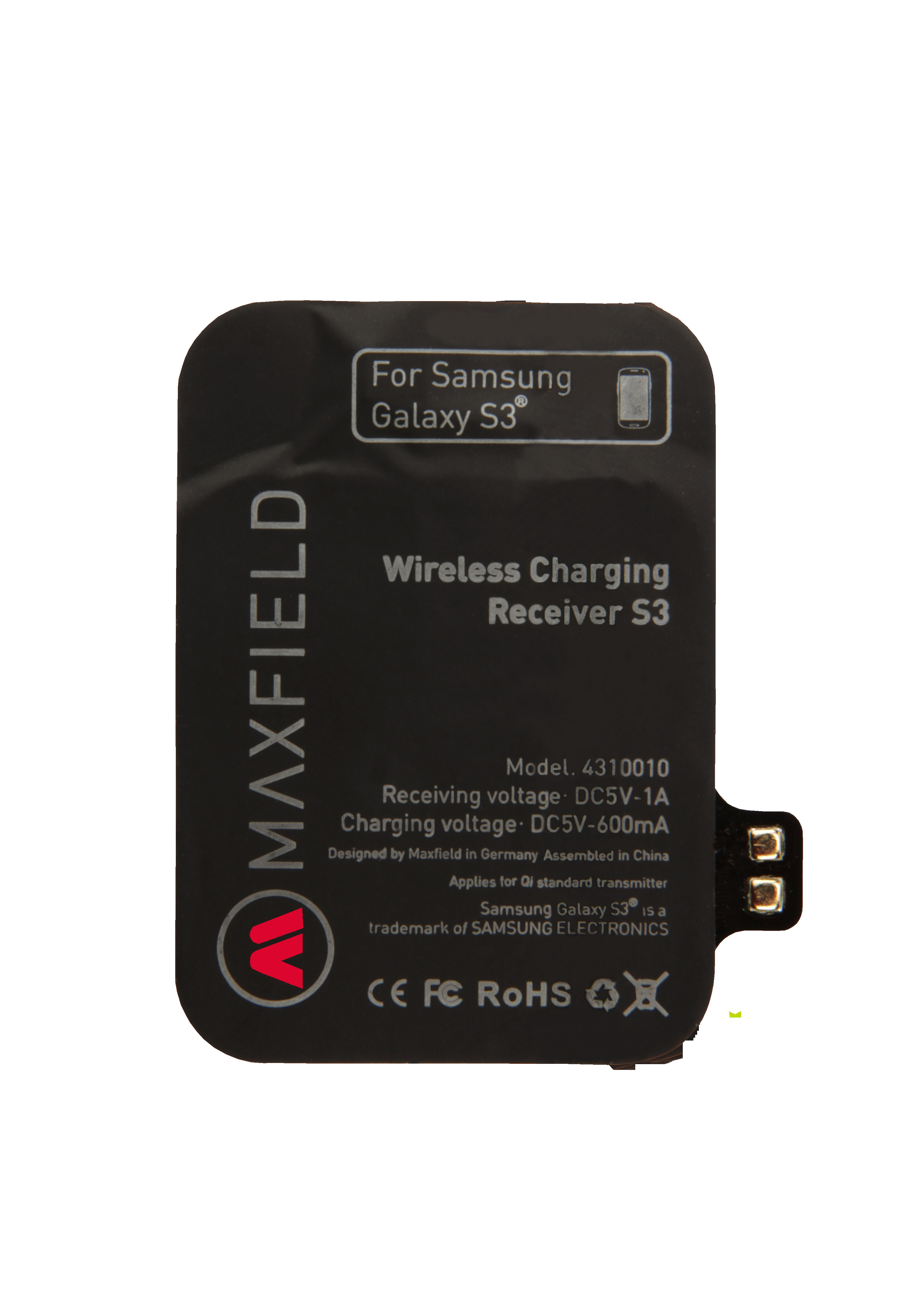 MAXFIELD Wireless Charging Receiver, Samsung, Galaxy S3, Schwarz