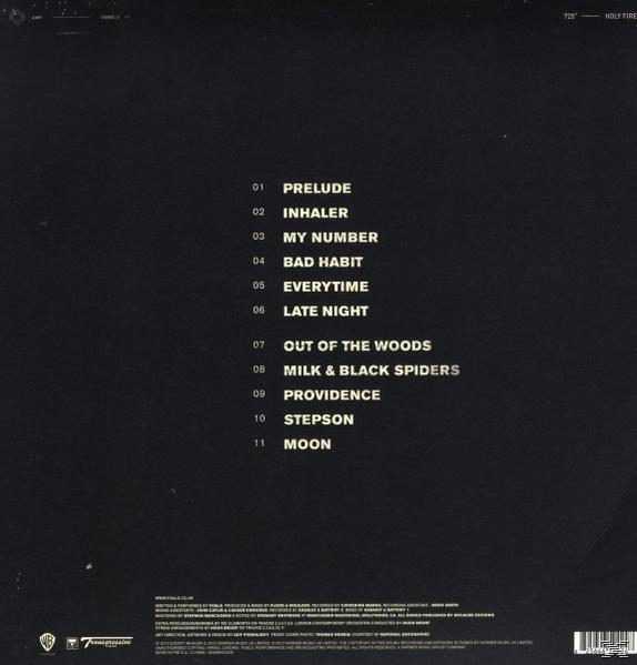 Rückseite einer CD mit Titelliste und Songtiteln auf schwarzem Hintergrund.