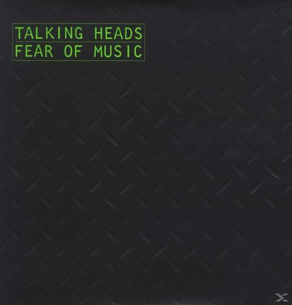 Albumcover mit schwarzer, rautenförmiger Oberfläche und grünem Text, 'Talking Heads'.