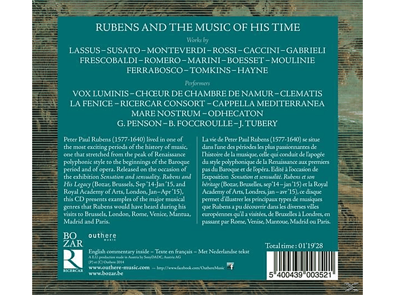 Thumbnail - VARIOUS - Rubens and the musicians of his time (CD)