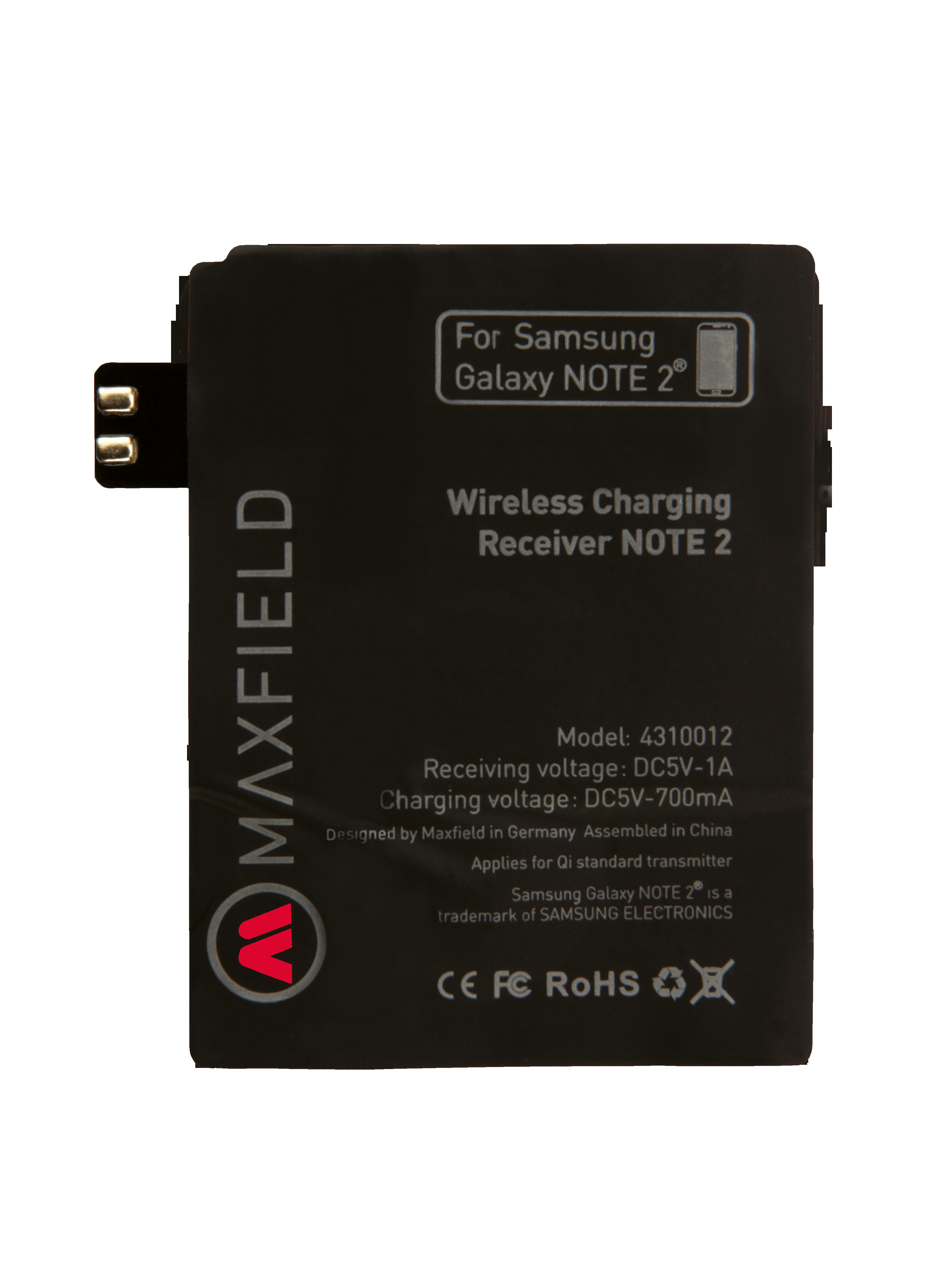 MAXFIELD Wireless Charging, Samsung, Galaxy Note 2, Schwarz