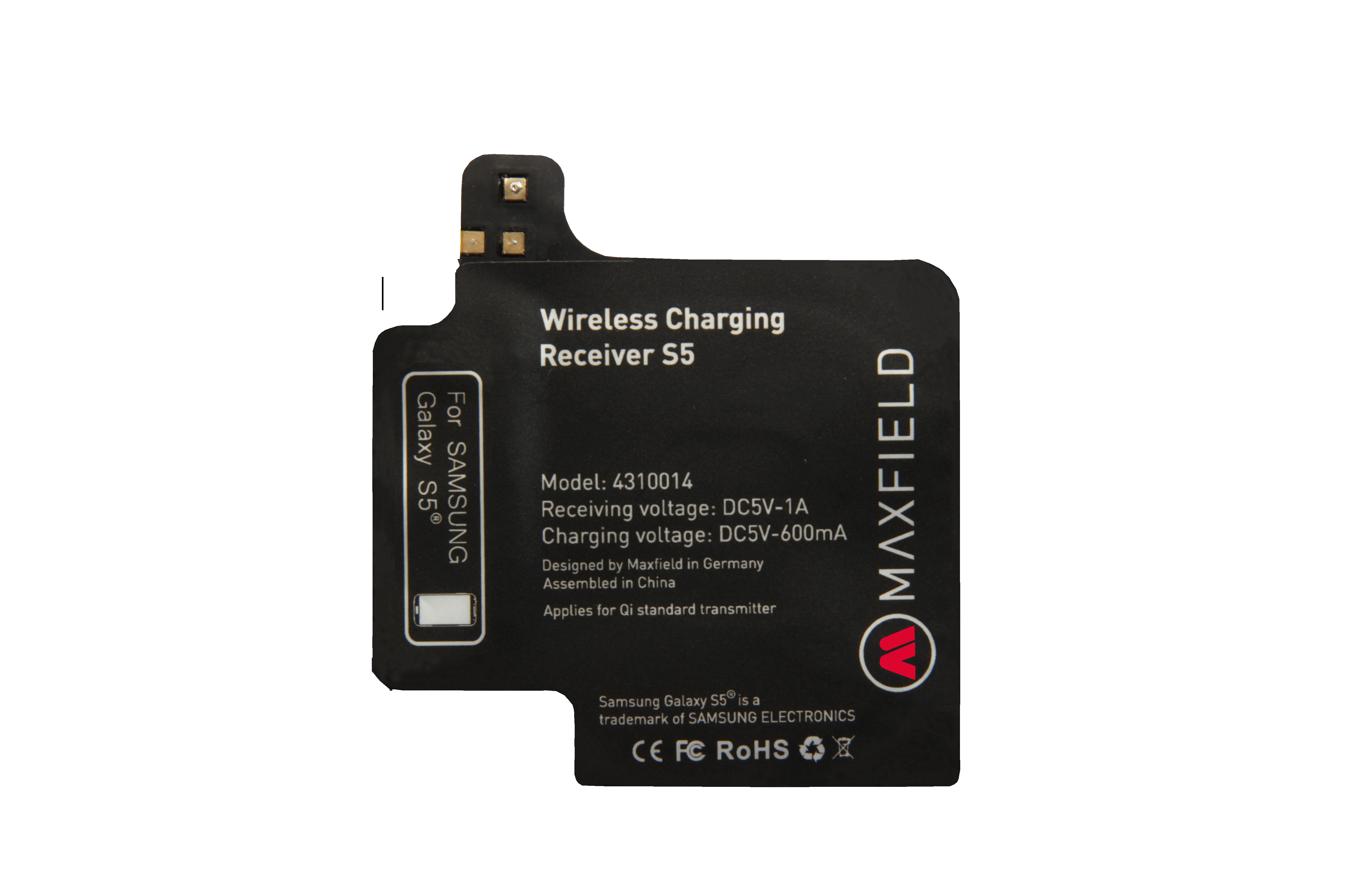 MAXFIELD Wireless Charging Receiver, Samsung, Galaxy S5, Schwarz
