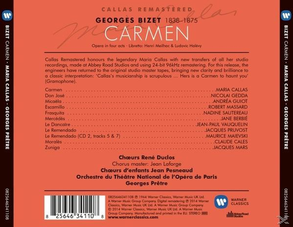 Albumcover mit Text auf orangefarbenem Hintergrund, inklusive Künstler, Operntitel und Namen der Besetzung.