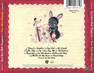CD-Cover: Rückseite des Red Hot Chili Peppers Albums mit Illustrationen und Text.
