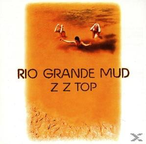 Albumcover von ZZ Tops Rio Grande Mud, mit Menschen, die in bräunlichem Wasser schwimmen.