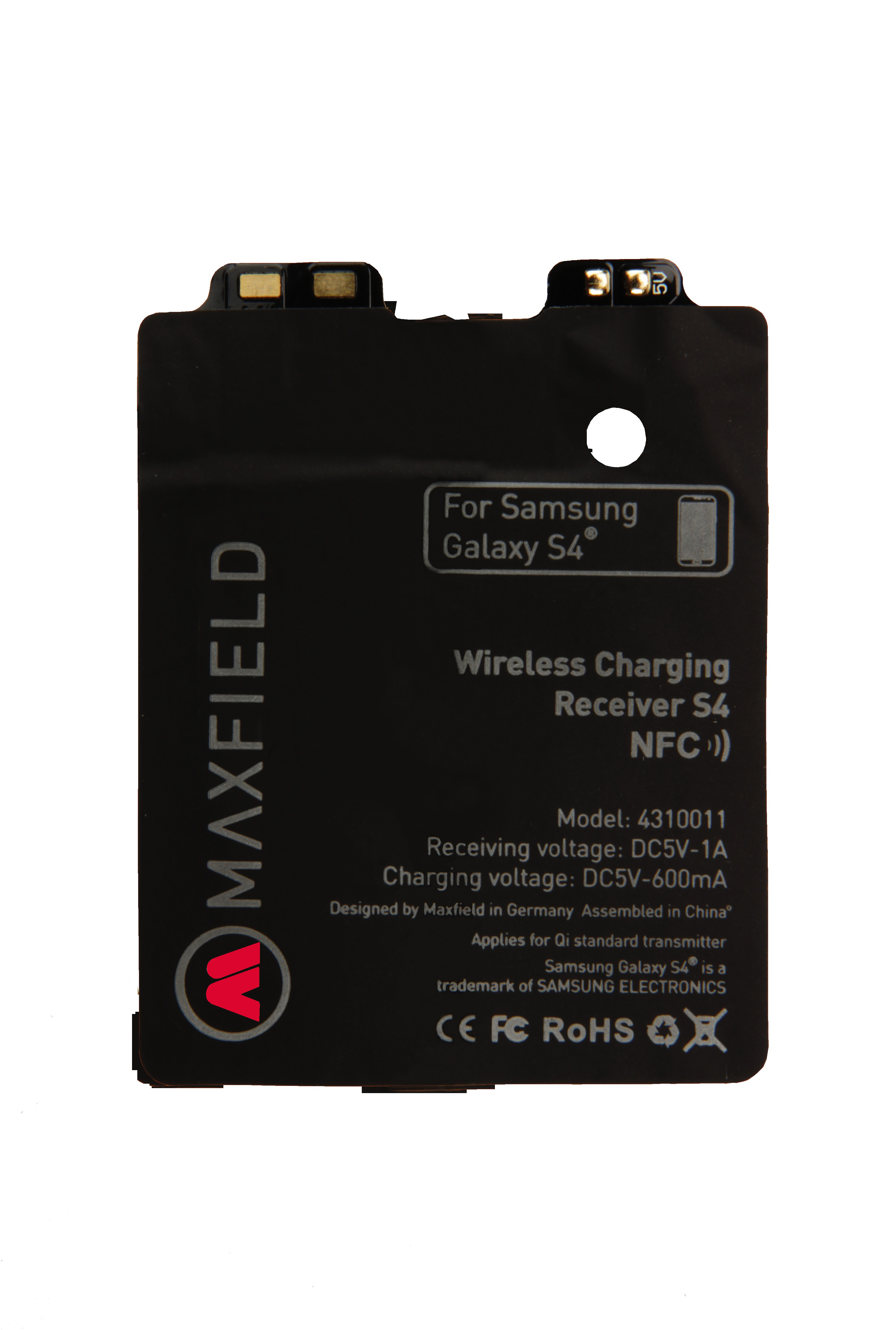 MAXFIELD Wireless Charging, Samsung, Galaxy S4 mit NFC, Schwarz