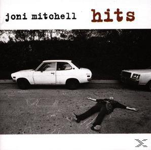 Album borító: Joni Mitchell, autó, krétavázlat a járdán.