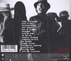 Rückseite des Albumcovers. Bandmitglieder in Schwarzweiß. Songtitel aufgelistet. Barcode unten.