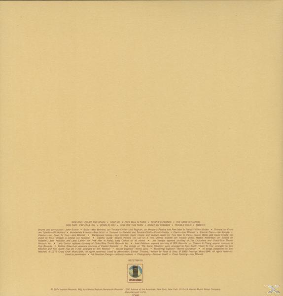 Albumrückseite: Credits und Text auf beigefarbenem Hintergrund.