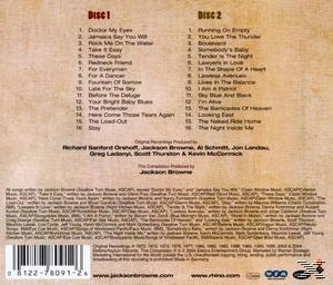 Album-Rückseite. Titelliste von zwei CDs, Credits und Albuminformationen. Barcode unten.