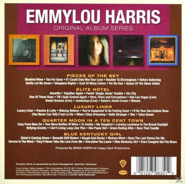 CD-Cover von Emmylou Harris, mit drei Albumcovern und einer Titelliste.