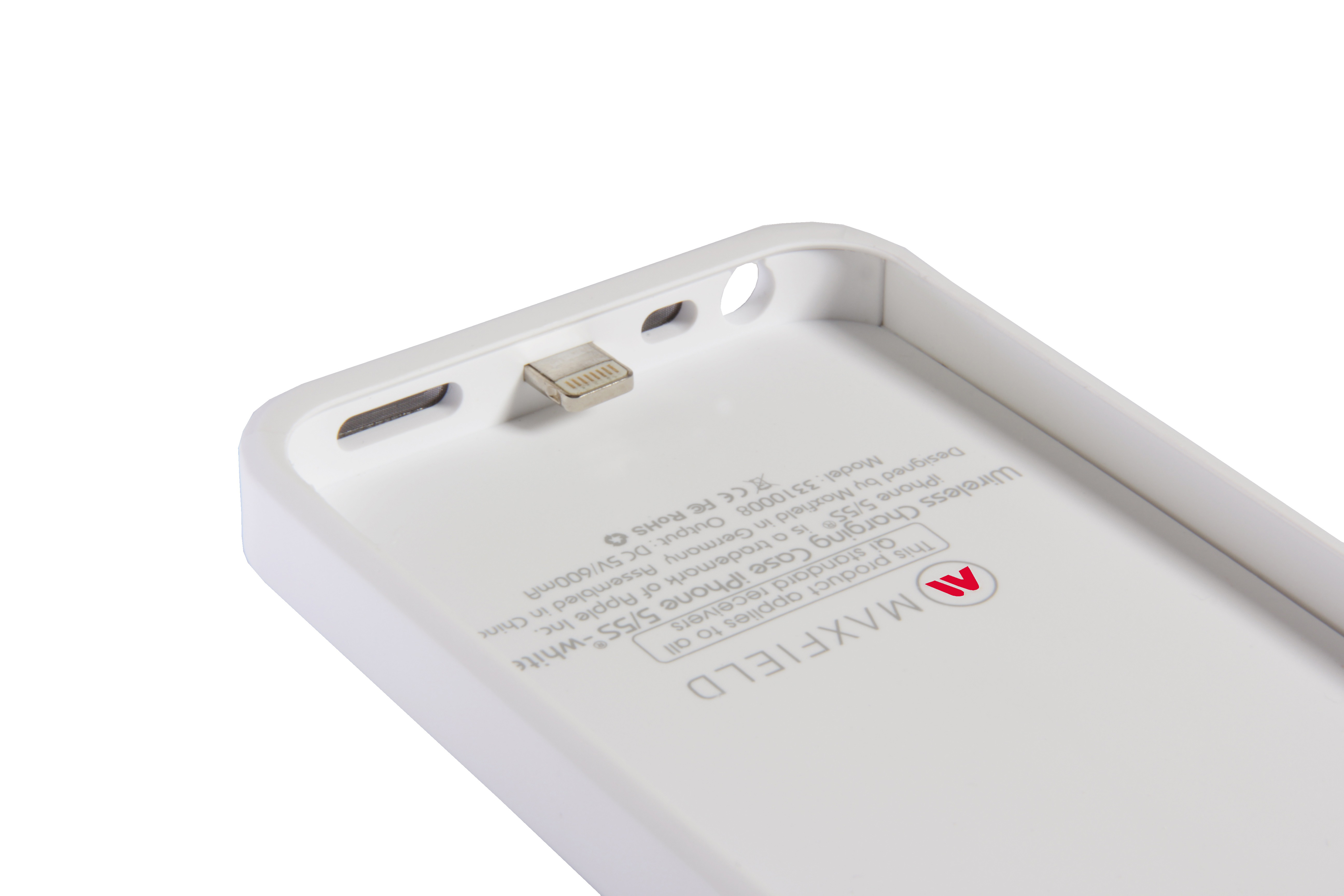 MAXFIELD Wireless Charging Case, Backcover, Apple, iPhone 5, iPhone 5s, Weiß