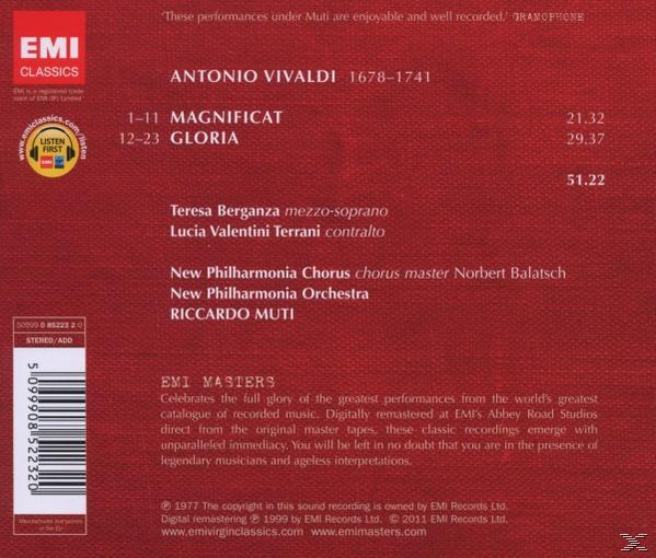 Roter Umschlag mit weißem Text. Listet Musikdetails, EMI Classics-Logo und einen Barcode auf.