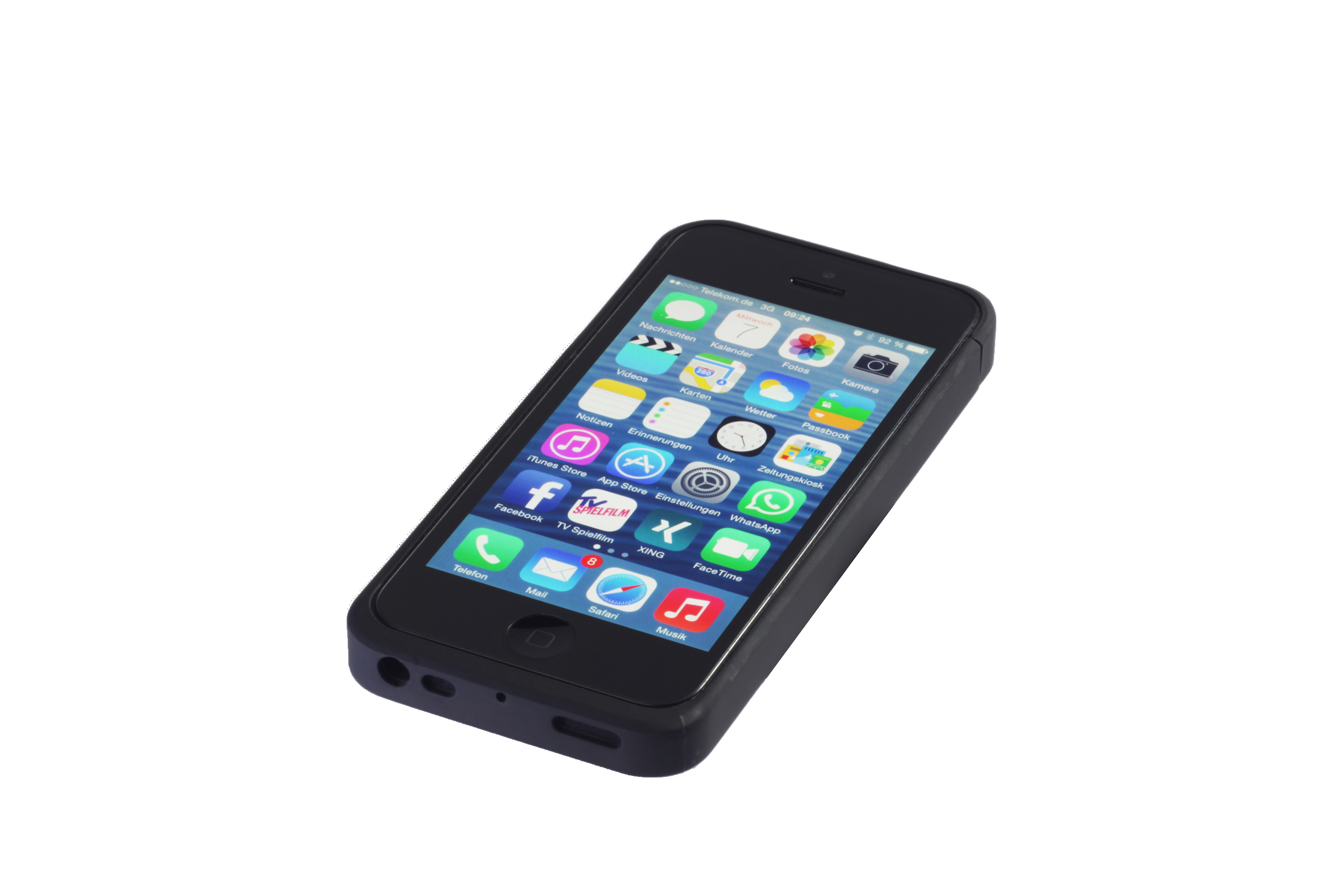 MAXFIELD Wireless Charging Case, Backcover, Apple, iPhone 5, iPhone 5s, Schwarz