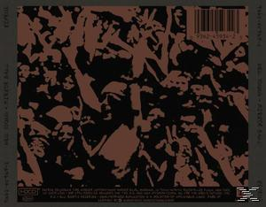 Rückseite der CD-Hülle: Gruppe von Menschen in braunen Silhouetten. Schwarzer Hintergrund mit Text unten.