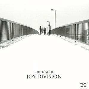 Albumcover: The Best of Joy Division, monochrome Bild von Menschen auf einer Brücke.