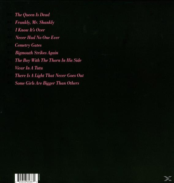 Pochette d'album noire avec texte rose listant les titres des chansons.