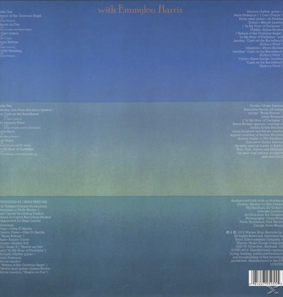 Albumcover mit Text und Emmylou Harris in Gold.