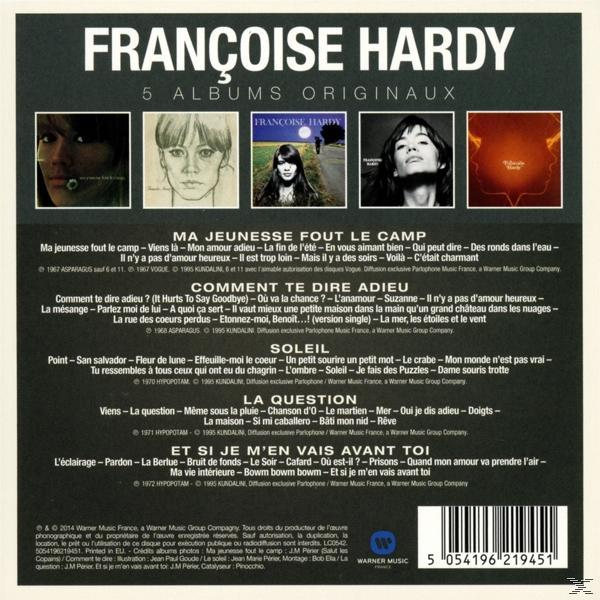Albumcover mit Fotos einer Frau und Text auf Französisch.