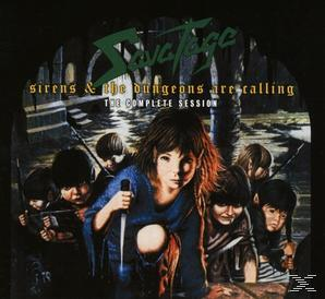 Album borító. Gyerekcsoport a kazamatában. Cím: Sirens & the Dungeons Are Calling.