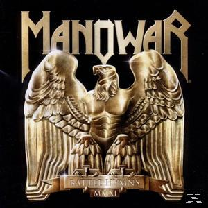 Manowar-Albumcover mit goldenem Adler und Banner.