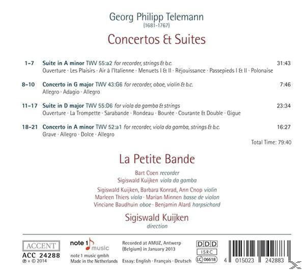 CD-Cover mit Text über Georg Philipp Telemann. Noten sind vorhanden. Der Hintergrund ist weiß.
