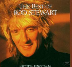 Albumcover: Rod Stewart. Nahaufnahme seines Gesichts. Text: The Best of Rod Stewart.