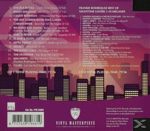 Rückseite der CD-Hülle mit Text und Skyline-Bild. Enthält Titelliste und Labelinformationen. Lila Farbschema.