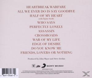 John Mayer album hátlapja, dallistával és előadói információkkal, valamint a Sony Music és John Mayer logójával.