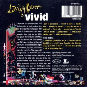 Albumcover mit dem Text 'Living Colour vivid'. Eine Liste von Songtiteln und anderen Informationen.