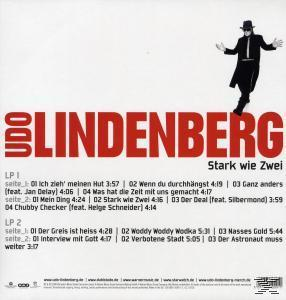 Udo Lindenberg Albumcover. Roter Text, schwarze Figur mit Hut.