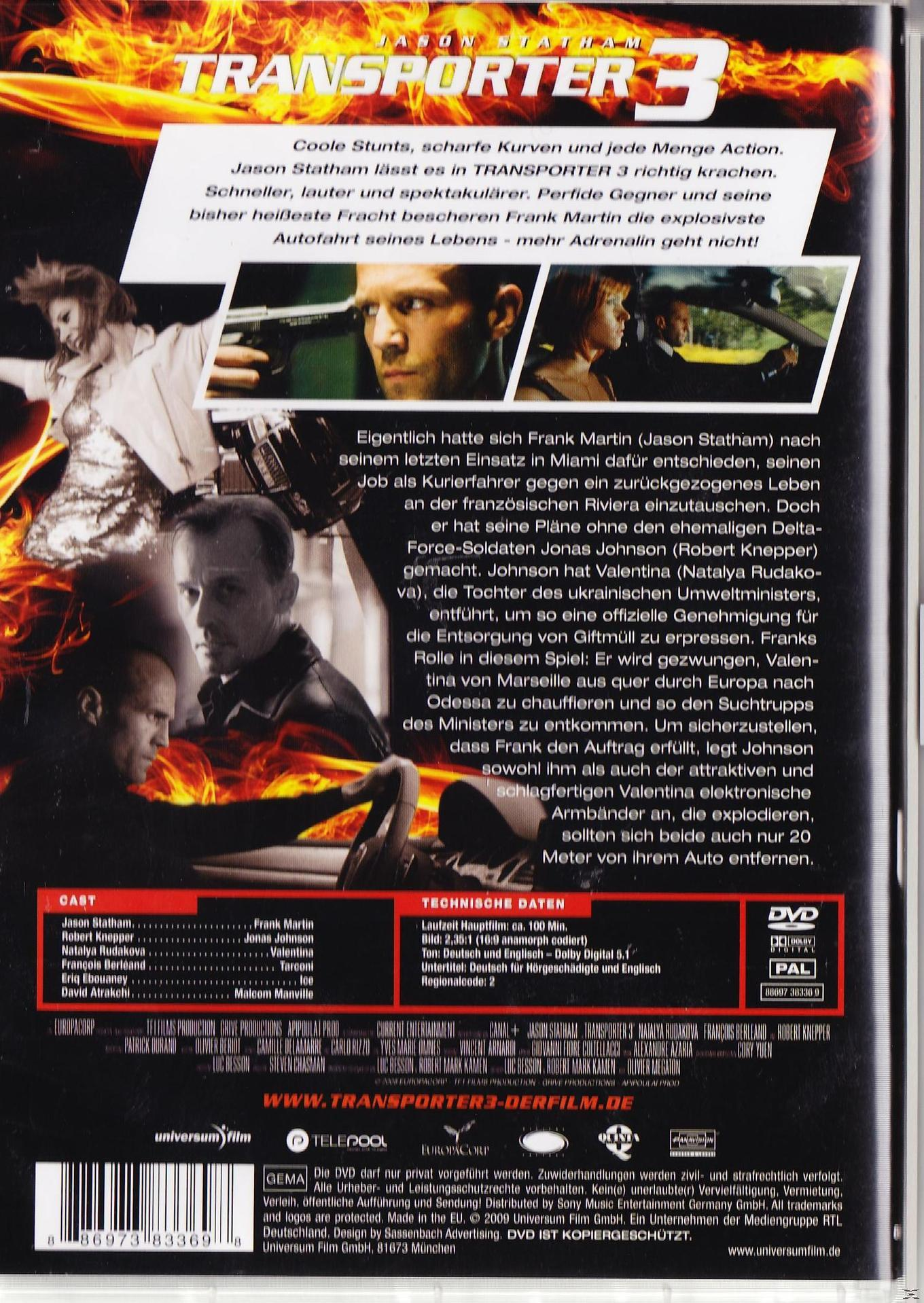 Filmposter mit Jason Statham im Auto, Text in Englisch und Deutsch, und mehrere Charaktere.