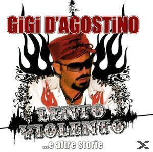 Albumcover mit Gigi D'Agostino. Er trägt Hut und Sonnenbrille, mit Text: Lento Violento e altre storie.