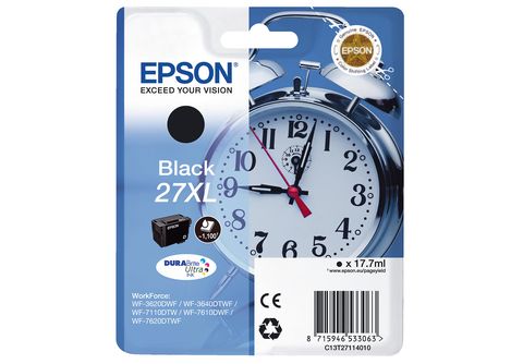 EPSON Tintenpatrone Wecker, C13T2701401 27XL, kaufen Schwarz, | MediaMarkt online