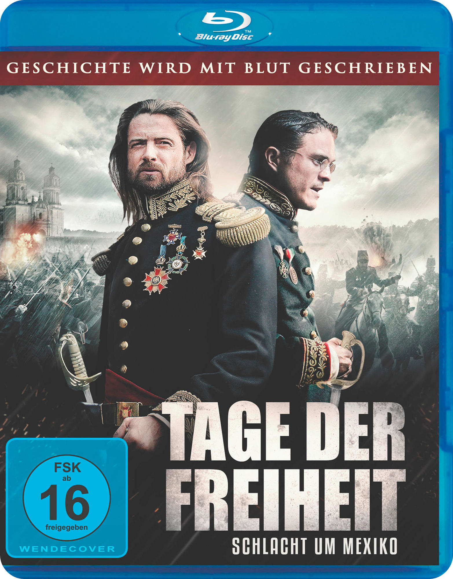 DVD-Cover von Tage der Freiheit. Zwei Männer in Uniform und ein Schlachtfeld.