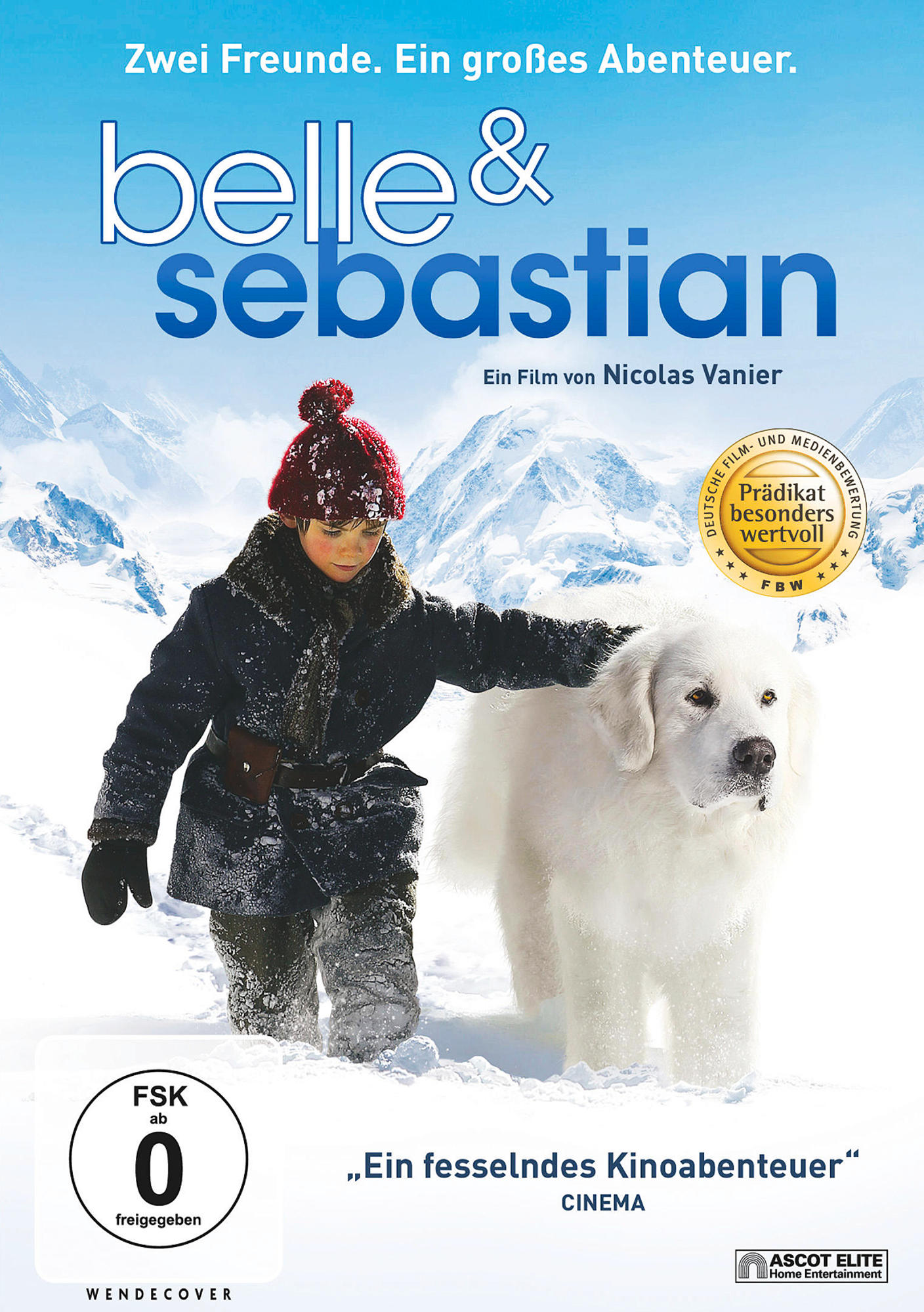 Filmplakat: ein Junge und ein Hund in einer verschneiten Landschaft.