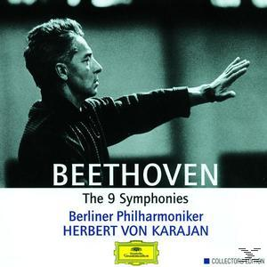 Albumcover: Ein Dirigent mit erhobener Hand, Orchester im Hintergrund. Text: Beethoven - The 9 Symphonies.