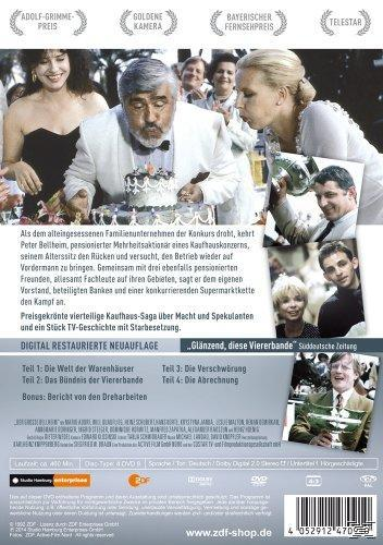 DVD-Cover mit Schauspielern, einem Kuchen und Text im Vintage-Stil.