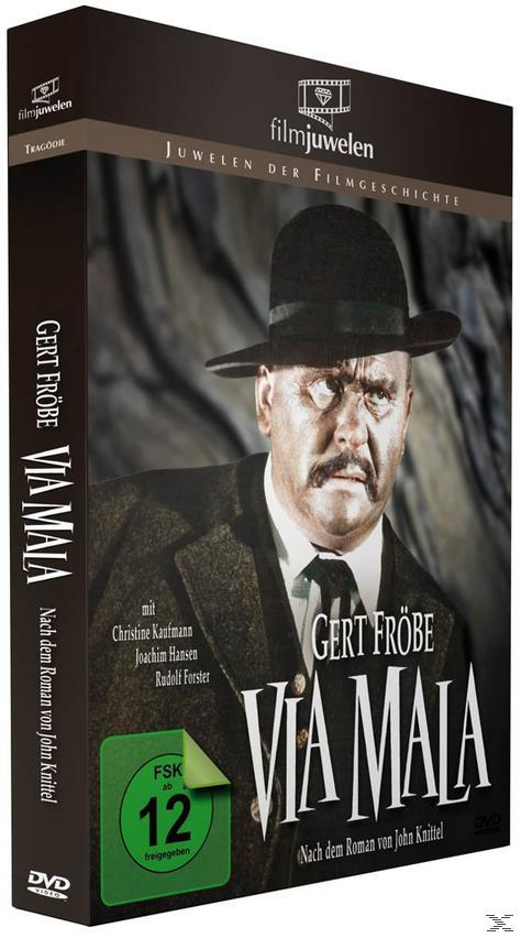 DVD-Box von 'Via Mala', einem deutschen Film. Zeigt Gert Fröbe auf dem Cover.