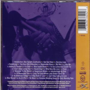 CD-Rückseite mit einer Person und einem violett-goldenen Farbschema.